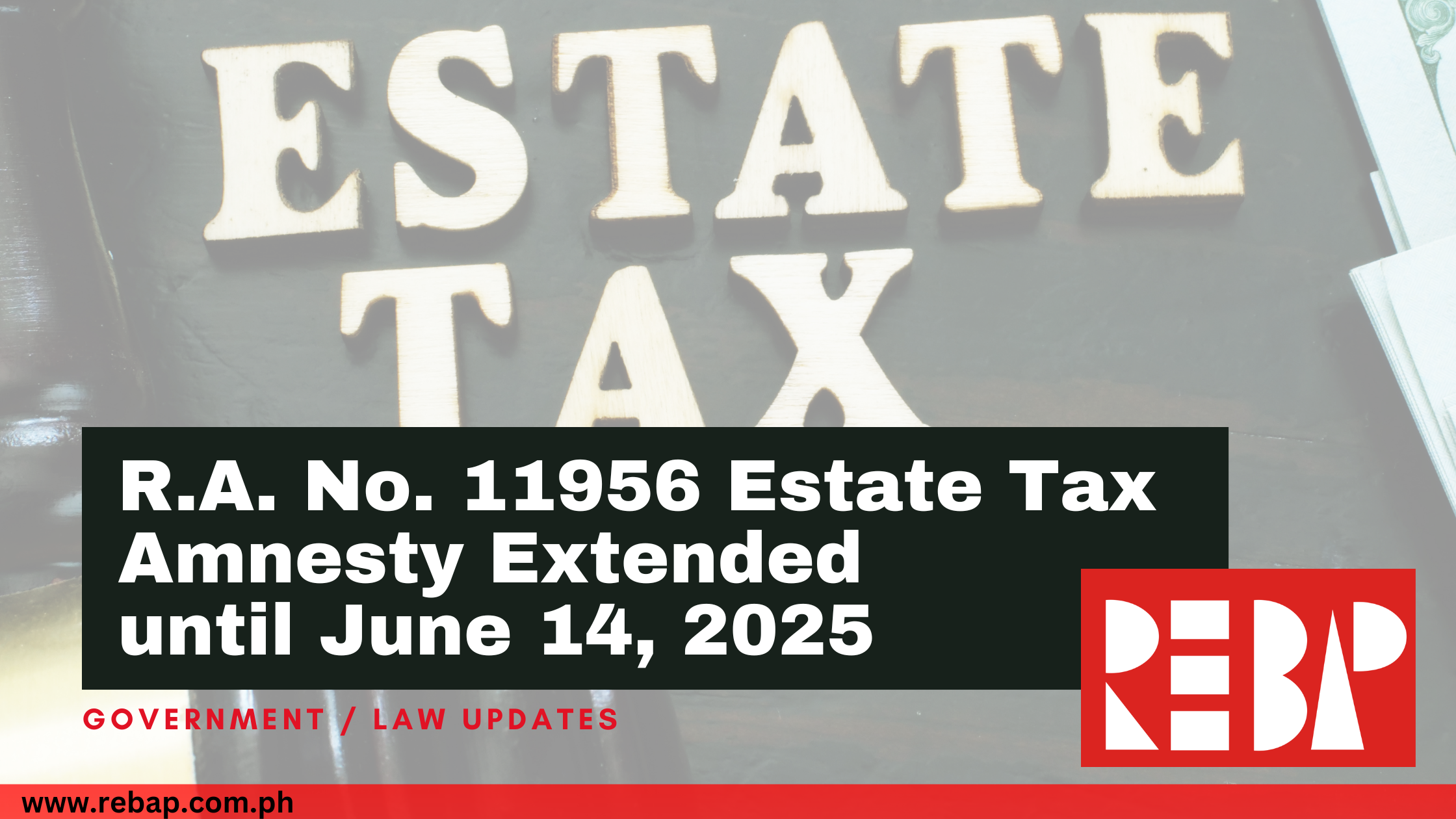 R.A. No. 11956 Extending the Availament of the Estate Tax Amnesty until